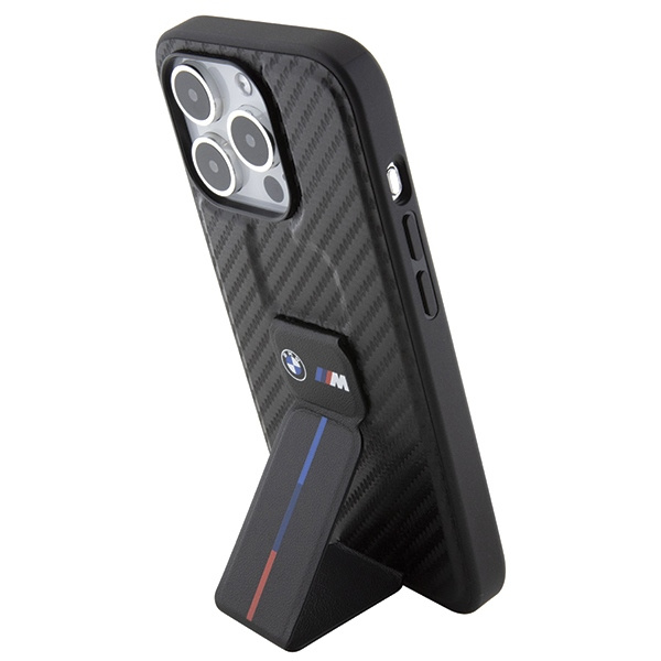 Etui Bmw Bmhcp15lgspcck Iphone 15 Pro 6.1" Czarny/black Hardcase Grip Stand Smooth & Carbon Case