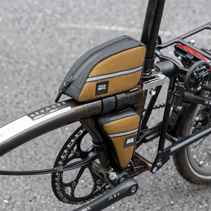 Torba trójkątna Rockbros na ramę rowerową 0,3l - brązowa