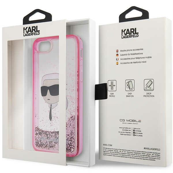 Etui Karl Lagerfeld KLHCI8LNKHCP iPhone 7/8/ SE 2020/2022 różowy/pink hardcase Glitter Karl Head Case