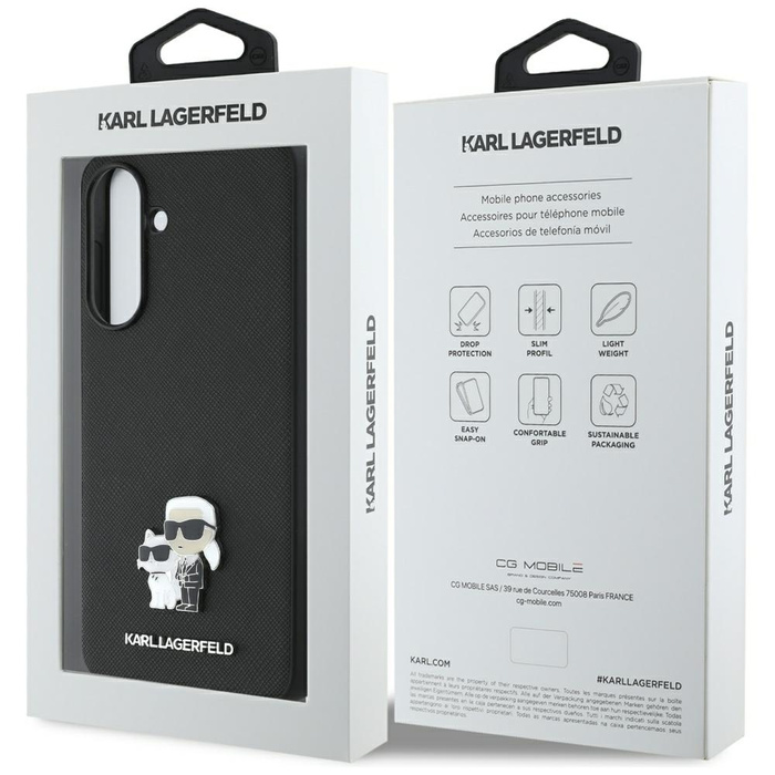 Etui Karl Lagerfeld Saffiano w/ K&C      Metal Logo do Samsung Galaxy A36 czarny