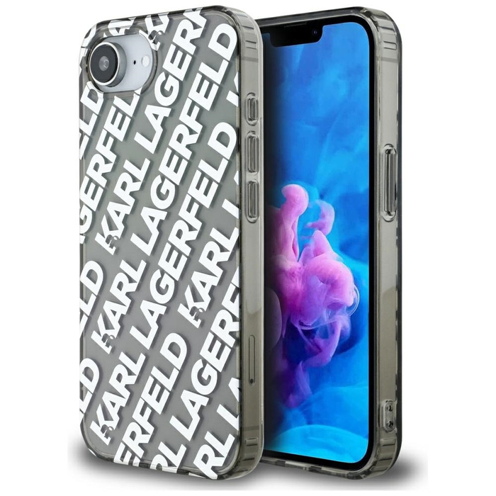 Etui Karl Lagerfeld IML Repeat Logo do   iPhone 16e srebrny