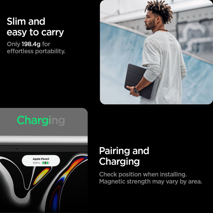 ETUI SPIGEN IPAD PRO 11” 5 / 6 2024-2025 LIQUID AIR FOLIO CZARNE