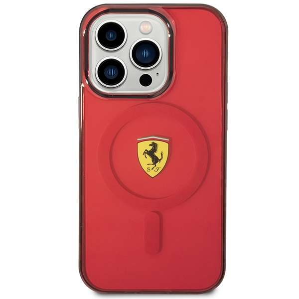 Etui Ferrari FEHMP14LURKR iPhone 14 Pro 6,1" czerwony/red hardcase Translucent Magsafe Case