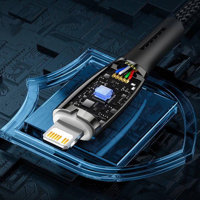 Baseus Glimmer Series kabel do szybkiego ładowania USB-A - USB-C 100W 480Mb/s 6A 2m czarny
