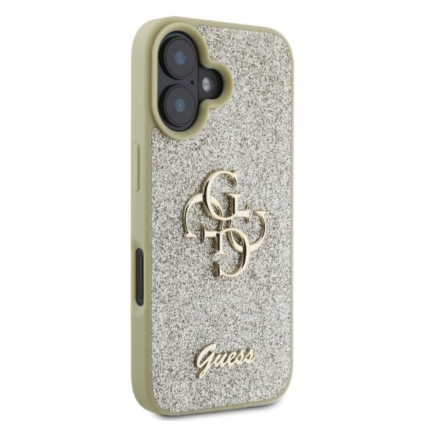 Etui Guess iPhone 16 6,1" złoty/gold HC Fixed Glitter Big 4G