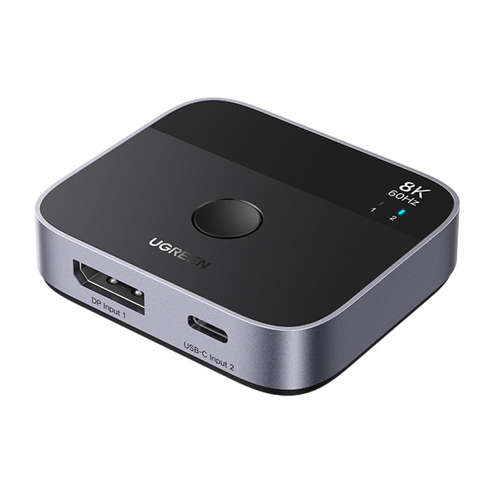 Adapter DisplayPort do USB-C Ugreen AW701, przełącznik 2w1 out