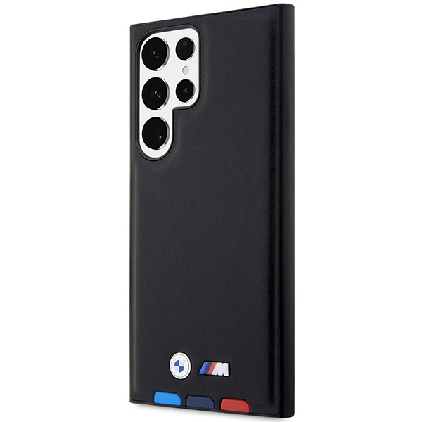 Etui BMW BMHCS23L22PTDK S23 Ultra S918 czarny/black Leather Stamp Tricolor Case