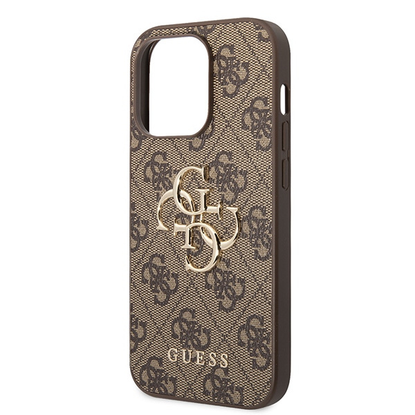 Etui Guess GUHCP15L4GMGBR iPhone 15 Pro 6.1" brązowy/brown hardcase 4G Big Metal Logo Case