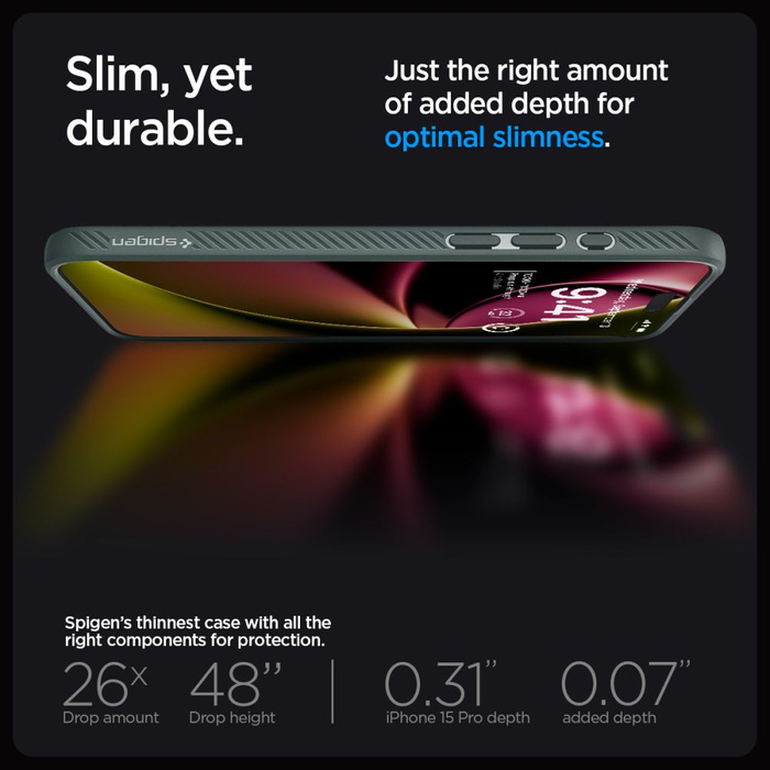 Etui Spigen Liquid Air iPhone 15 Pro Abyss Green Case