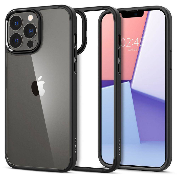 Etui Spigen iPhone 13 Pro Ultra Hybrid Matte Black Case + Szkło Hartowane Spigen Glas.tr Slim