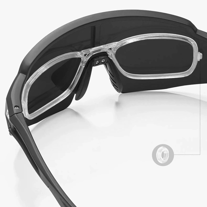 Okulary rowerowe Rockbros polaryzacyjne z ochroną UV i wkładką korekcyjną 14120008006 szare szkła - czarne