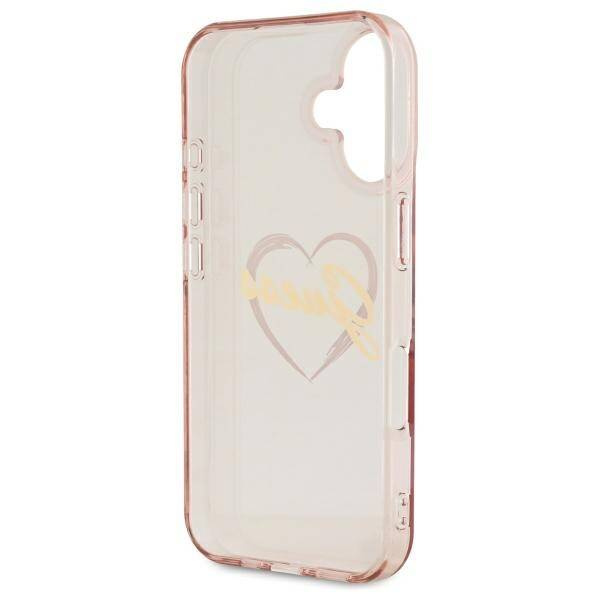 Etui Guess iPhone 16 6.1" różowy/pink hardcase IML Heart