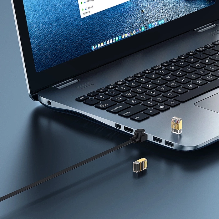 Płaski kabel sieciowy Baseus Ethernet RJ45, Gigabit, Cat.7, 2 m (czarny)