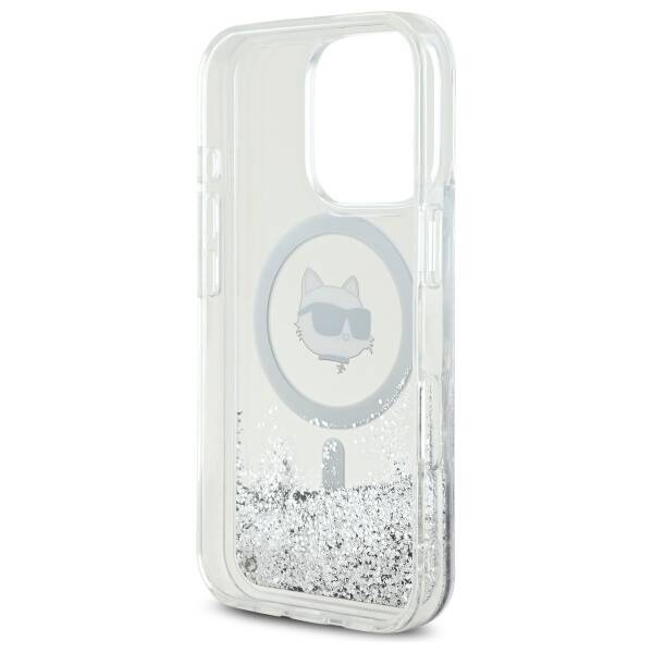 Etui Karl Lagerfeld iPhone 16 Pro 6.3" hardcase transparent Liquid Glitter Choupette Head Magsafe