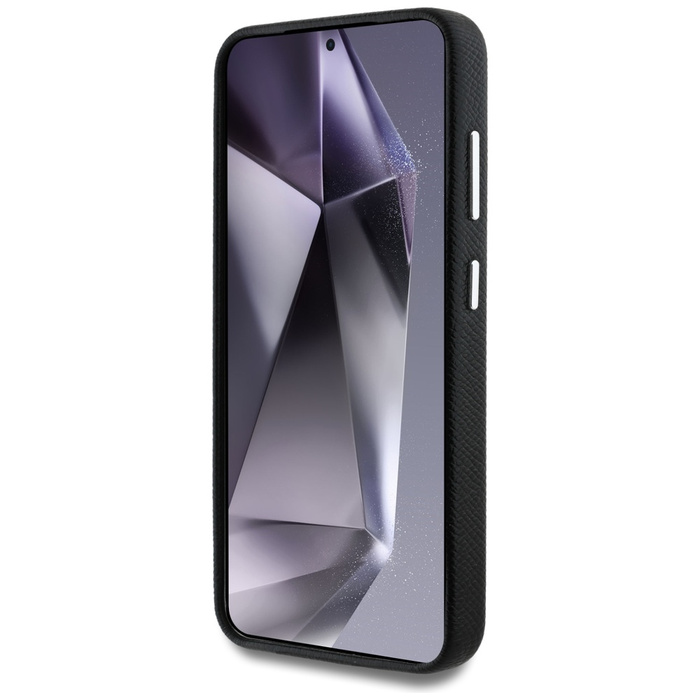 Etui Guess Grained Triangle Logo MagSafe  do Samsung Galaxy S25 czarny