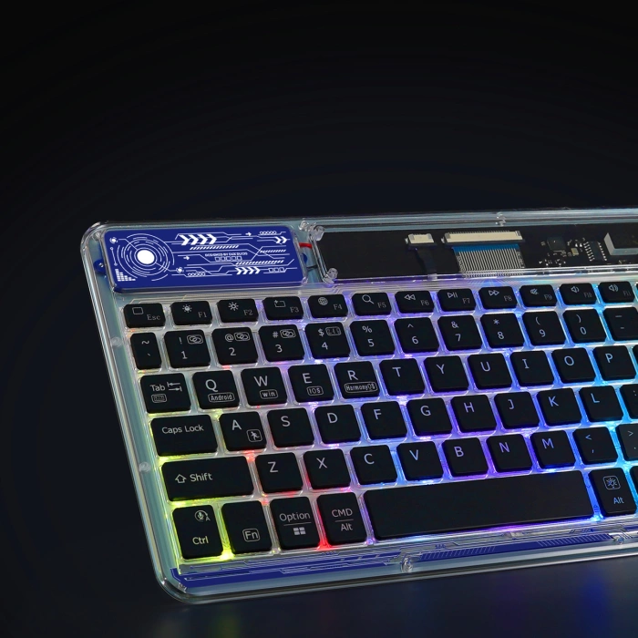 Klawiatura Dux Ducis Keyboard (CK Series) bezprzewodowa do laptopa / tabletu / telefonu - przezroczysta