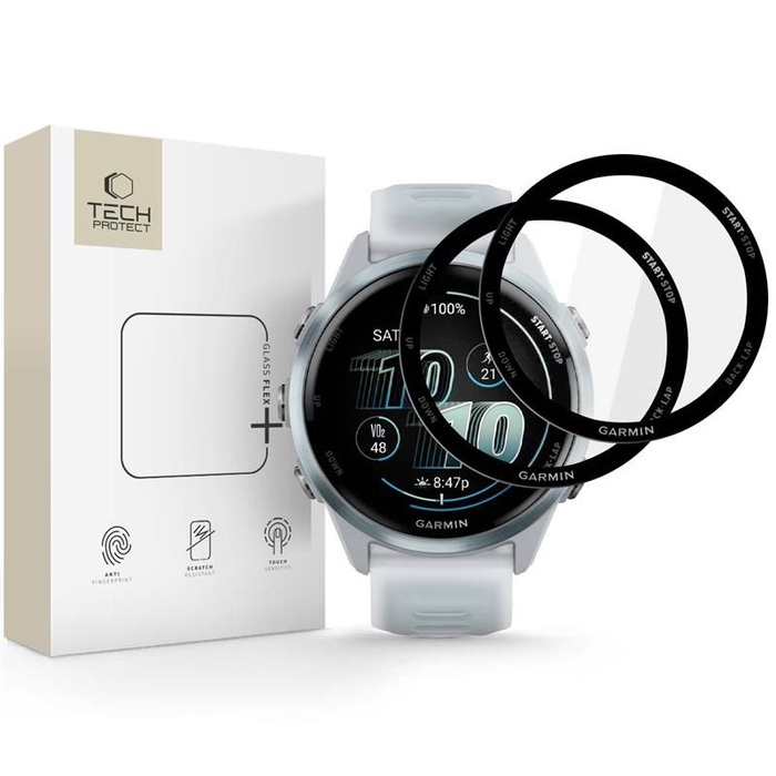SZKŁO HYBRYDOWE TECH-PROTECT GLASS FLEX+ 2-PACK GARMIN FORERUNNER 570 (42 MM) BLACK