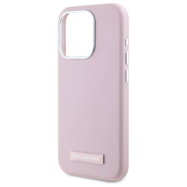 Karl Lagerfeld KLHMP15XPGMSRPP iPhone 15  Pro Max 6.7" różowy/pink hardcase FW Metal Plate MagSafe