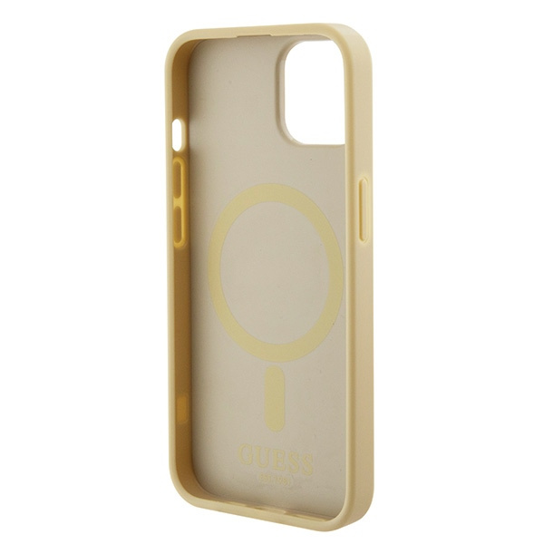 Etui Guess GUHMP15SPSAHMCB iPhone 15 6.1" złoty/gold hardcase Saffiano MagSafe Case
