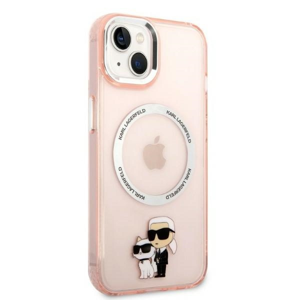 Etui Karl Lagerfeld Klhmp14shnkcip Iphone 14 6,1" Hardcase Różowy/pink Iconic Karl&choupette Magsafe Case