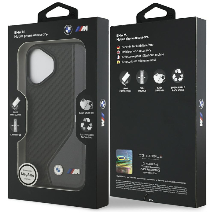Etui BMW M Carbon Logo MagSafe do iPhone 17 antracyt