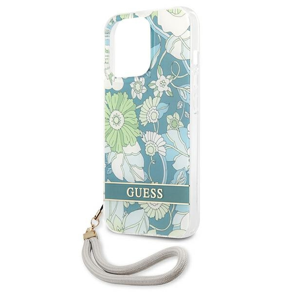 Etui GUESS Apple iPhone 13 Pro Max Flower Strap Zielony Hardcase