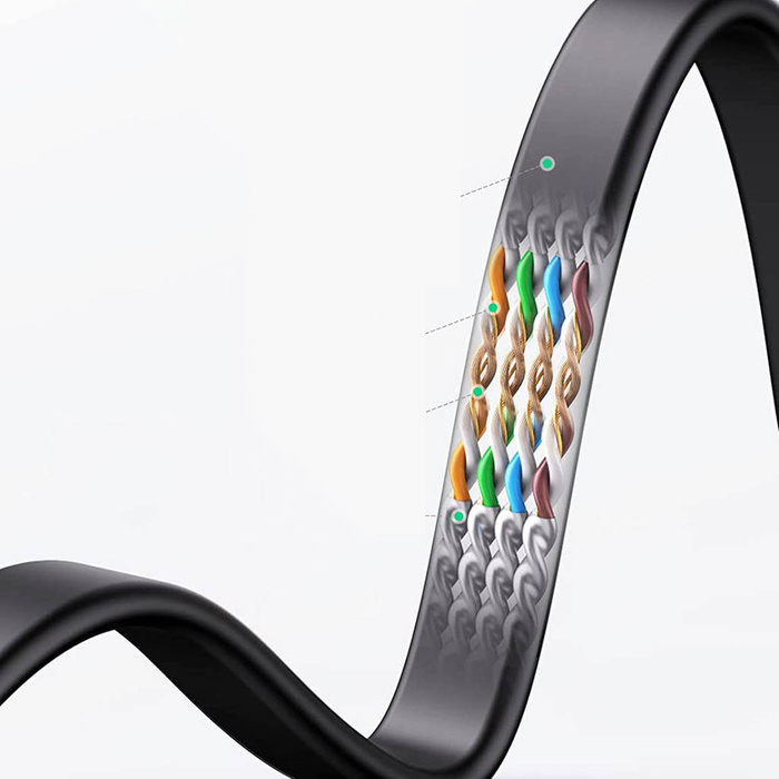 Ugreen płaski kabel sieciowy LAN Ethernet Cat. 6 3m czarny (NW102)