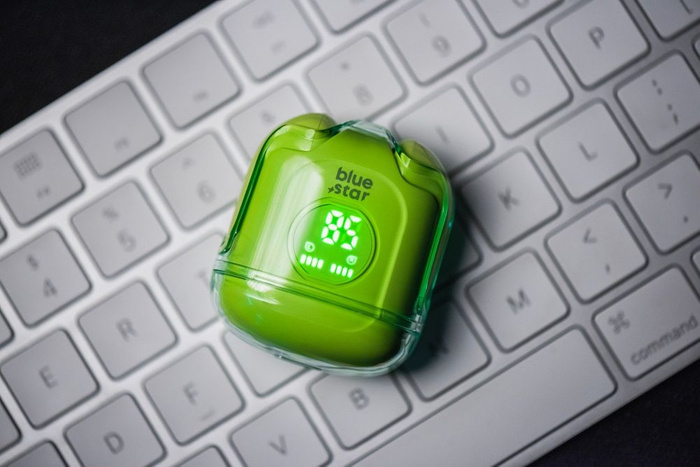 Słuchawki bezprzewodowe douszne Blue Star Transparency Fi22 TWS zielone 