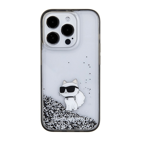 Etui Karl Lagerfeld KLHCP15XLKCNSK iPhone 15 Pro Max 6.7" transparent hardcase Liquid Glitter Choupette Case