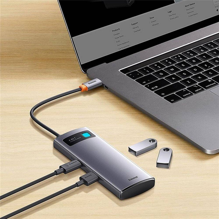 Stacja dokująca HUB Baseus Metal Gleam Series 4 w 1 USB Typ C - 4 x USB 3.2 Gen. 1 (WKWG070013)