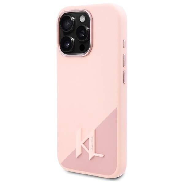 Etui Karl Lagerfeld iPhone 16 Pro Max 6.9" różowy/pink hardcase Silicone Shadow Metal Initial MagSafe