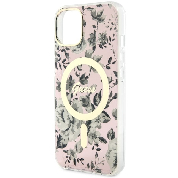 Etui Guess GUHMP14MHCFWSP iPhone 14 Plus 6.7" różowy/pink hardcase Flower MagSafe Case