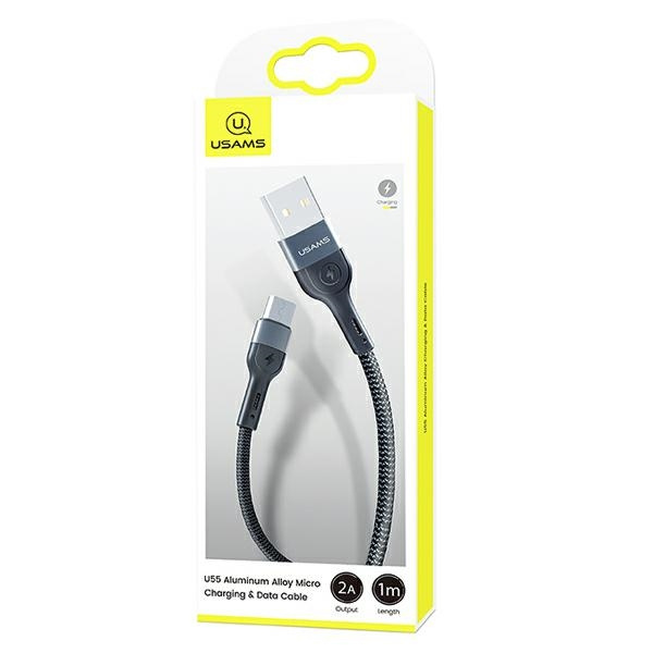 Kabel Pleciony USAMS Micro USB U55 2A 1m SJ450USB01 US-SJ450 Czarny
