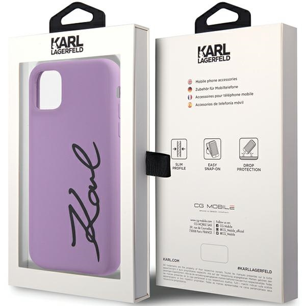 Etui Karl Lagerfeld KLHCN61SKSVGU iPhone 11  6.1" purpurowy/purple hardcase Silicone Signature Case