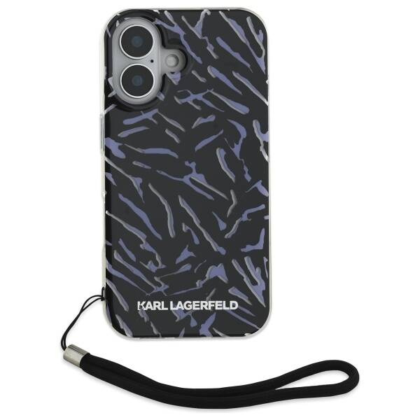 Etui Karl Lagerfeld iPhone 16 6.1" fioletowy/purple Zebra With Cord