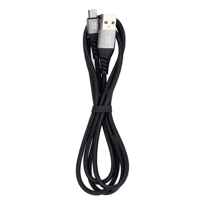 Kabel USB A do Micro USB Blue Star 2A z oplotem 1,2 m TFK-DC-003 czarny 