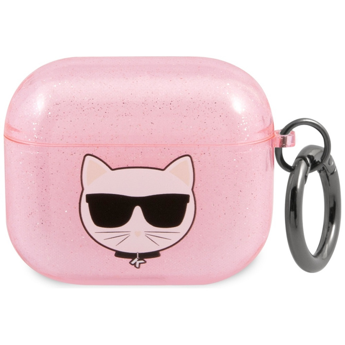 Etui KARL LAGERFELD Apple AirPods 3 Glitter Choupette Różowy Case