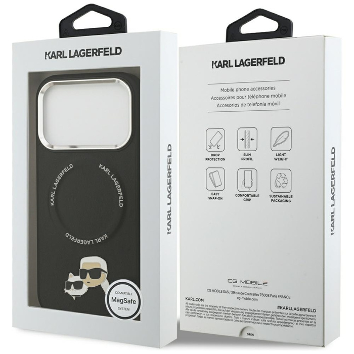 Etui Karl Lagerfeld Karl & Choupette     Pins MagSafe do iPhone 17 Pro czarny