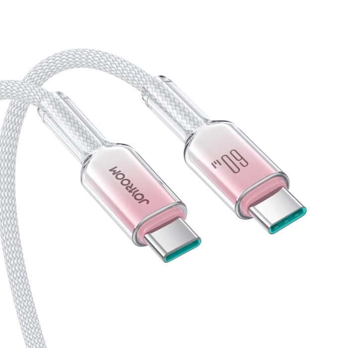 Kabel Joyroom S-A42 Crystal-Clear Series 60W USB-C - USB-C 1,2m - biały