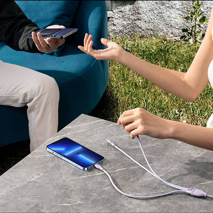 Baseus Flash Series II kabel USB Typ C  - USB Typ C / Lightning / micro USB 100 W 1,5 m czarny (CASS030201)