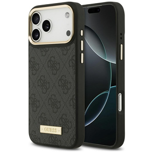 Etui Guess 4G Logo Plate MagSafe do      iPhone 17 Pro Max czarny
