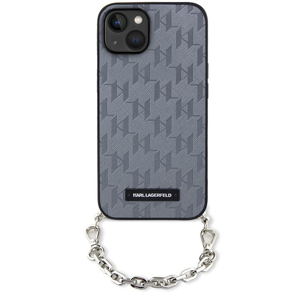 Etui Karl Lagerfeld KLHCP14SSACKLHPG iPhone 14 6.1" srebrny/silver hardcase Saffiano Monogram Chain Case