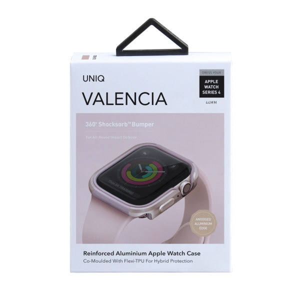 UNIQ etui Valencia Apple Watch Series 4/5/6/SE 44mm. różowo-złoty/blush gold pink