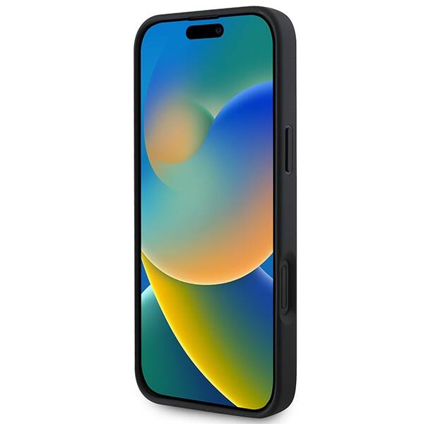 Etui Guess iPhone 16 6.1" czarny/black hardcase Saffiano Peony Classic Logo MagSafe