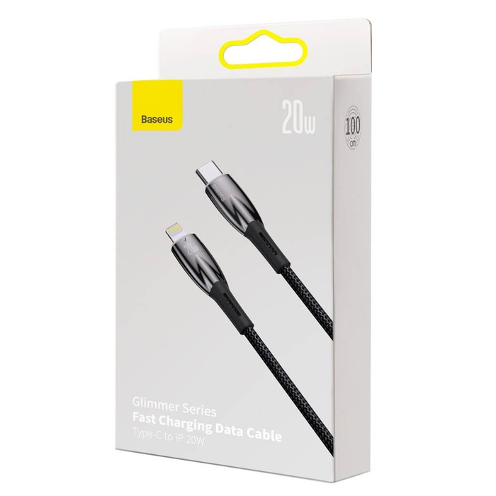 Baseus Glimmer Series kabel z szybkim ładowaniem USB - Lightning 480Mb/s PD 20W 1m czarny