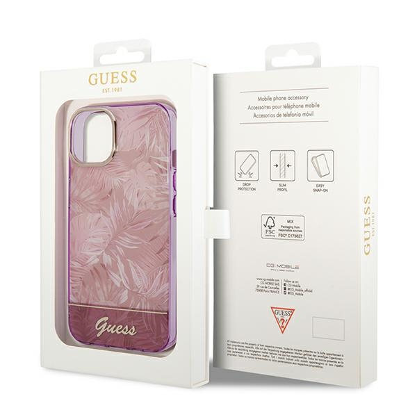 Etui GUESS Apple iPhone 14 Plus Jungle Collection Różowy Hardcase
