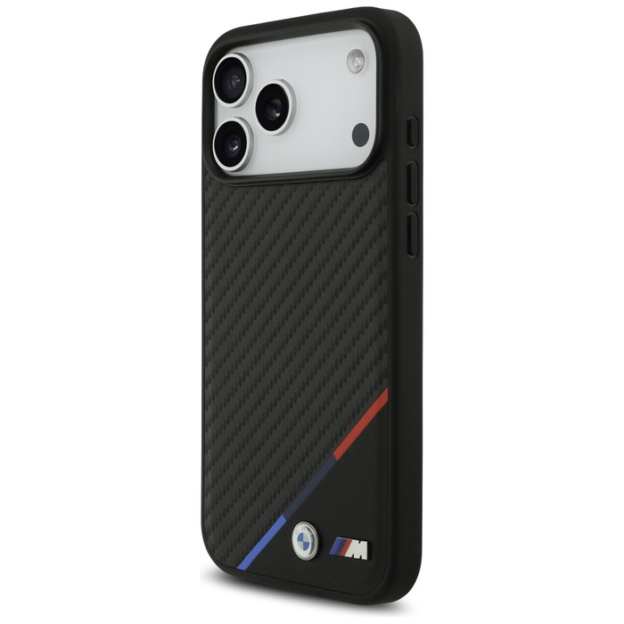 Etui BMW M Carbon Tricolor Line MagSafe  do iPhone 17 Pro Max czarny