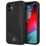 Etui MERCEDES Apple iPhone 12 Mini Leather Perforated Area Czarny Hardcase