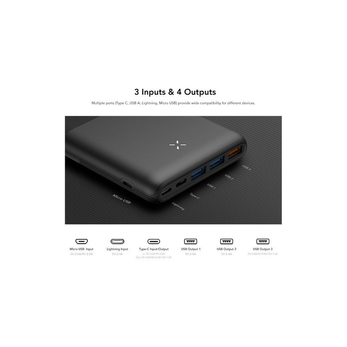 VEGER powerbank 20000 mAh PD QC3.0 3A 20W S22 (W2060) czarny
