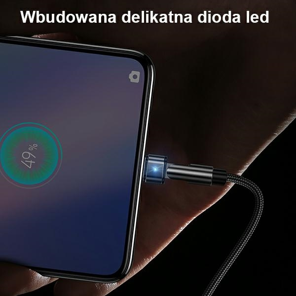 Kabel Pleciony USAMS USB MicroUSB U60 Obrotowy 2A 1m Czarny